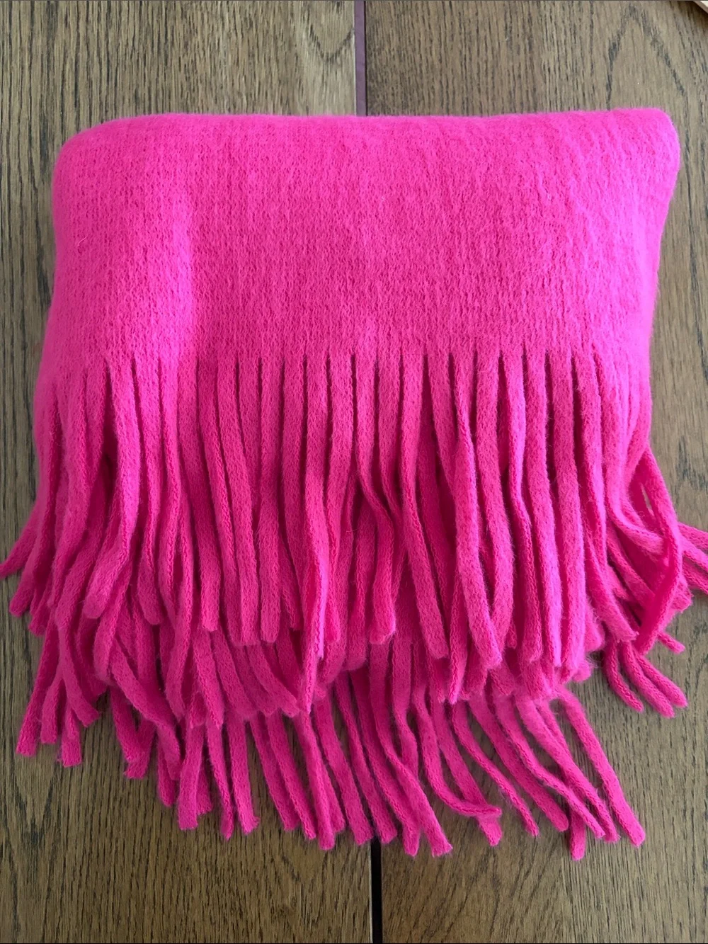 Steve Madden Hot Pink Fringe Scarf